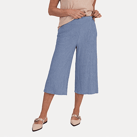 - Maisi Textured Culotte (Size XL, 20-22) - Denim