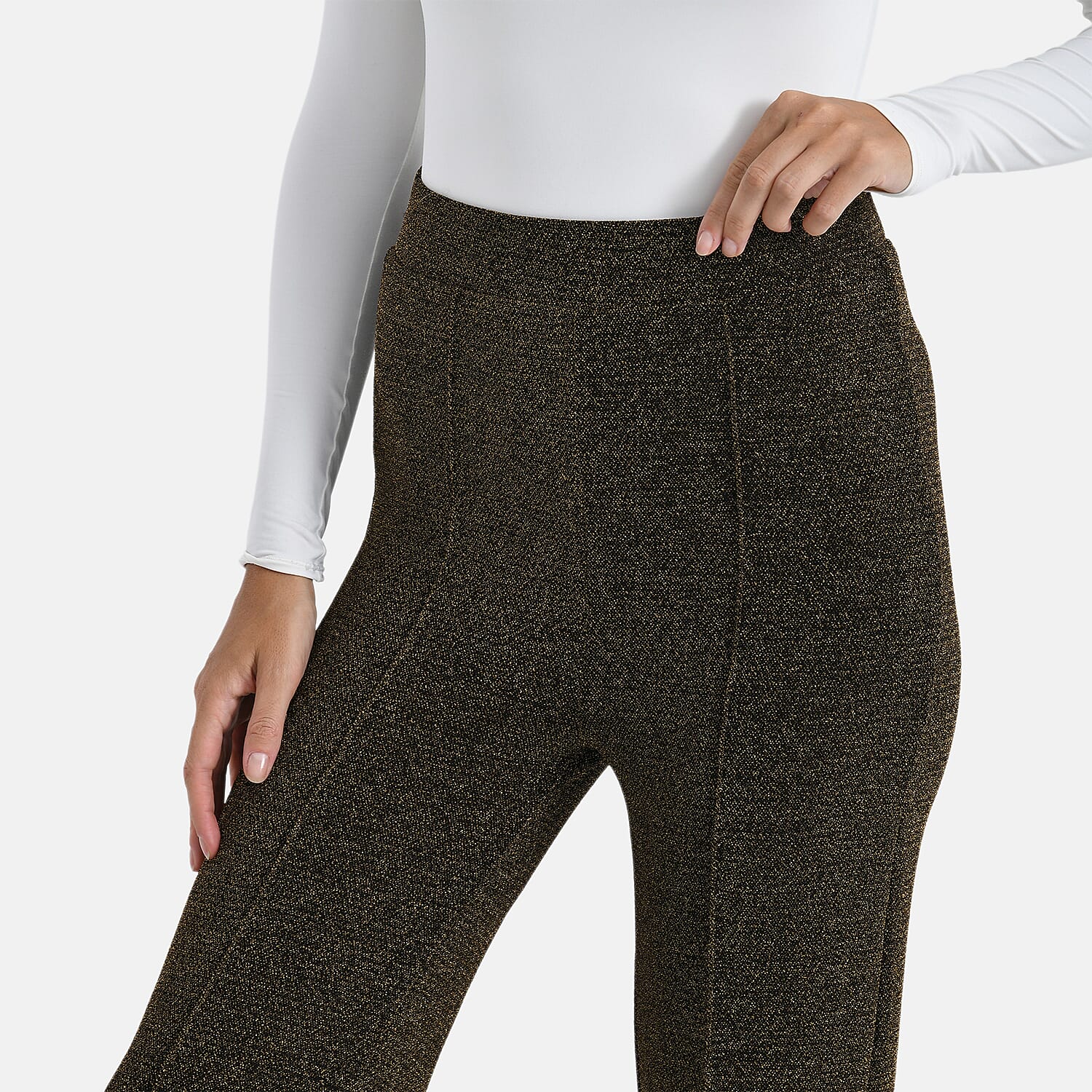 & Maisi Pintuck Bootcut Glitter Trousers 