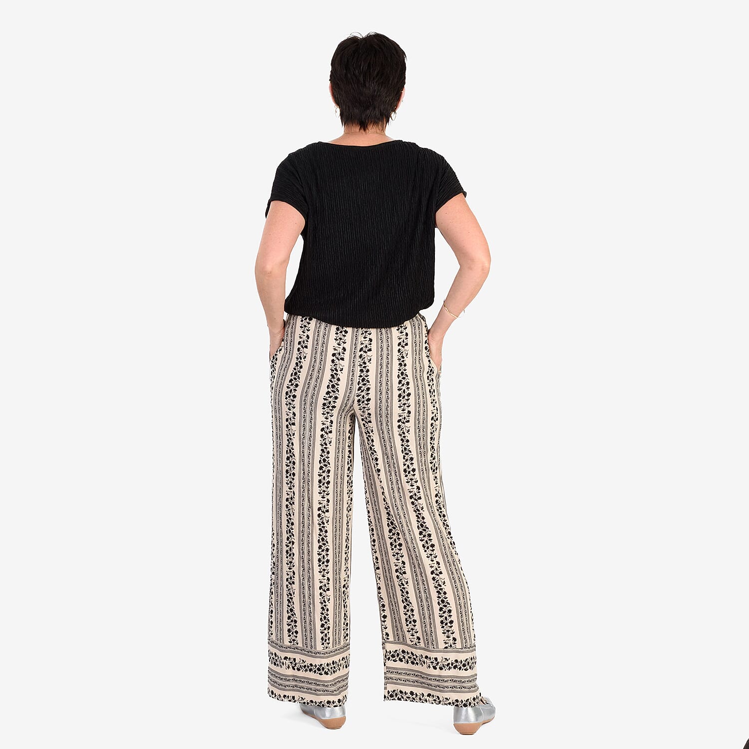 & Maisi Casual Printed Wide Leg Trouser