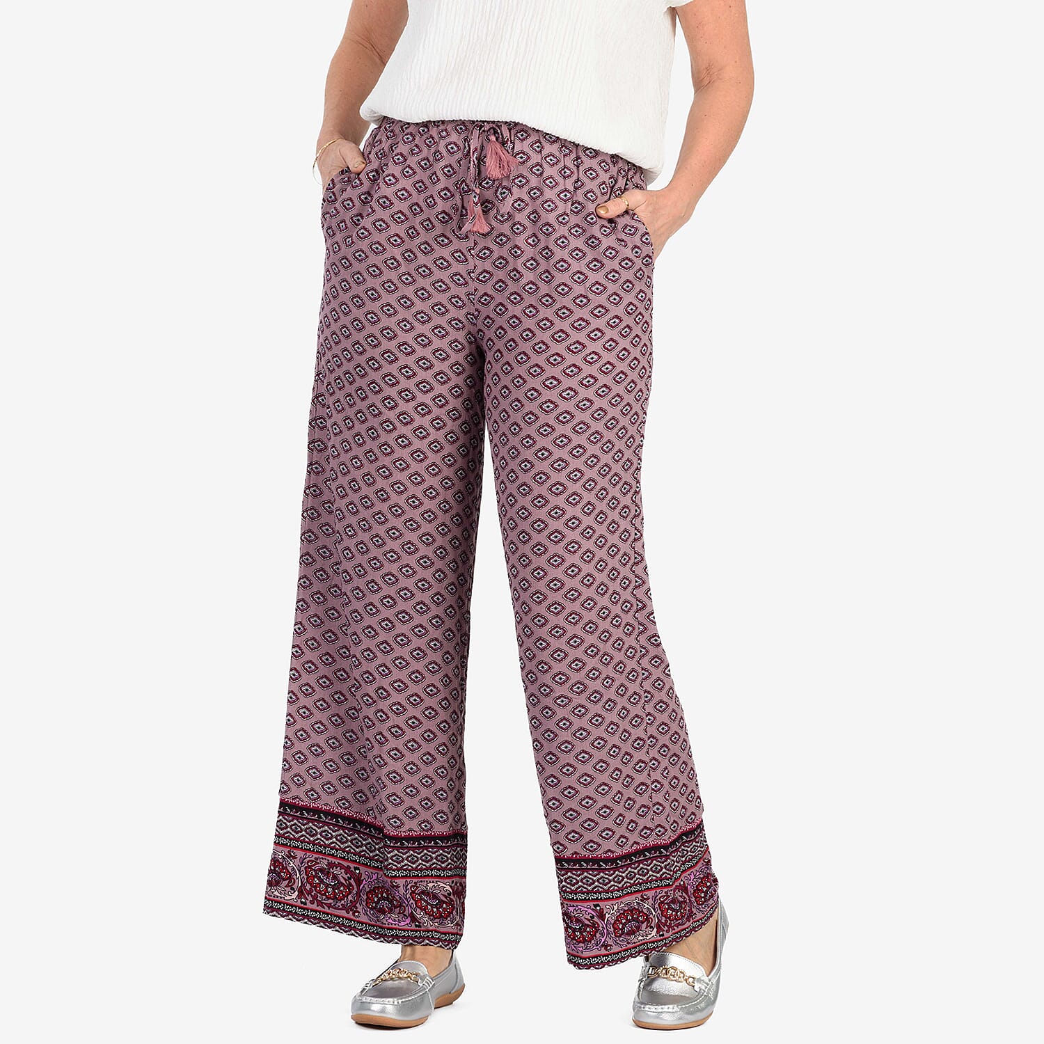 & Maisi Casual Printed Wide Leg Trouser
