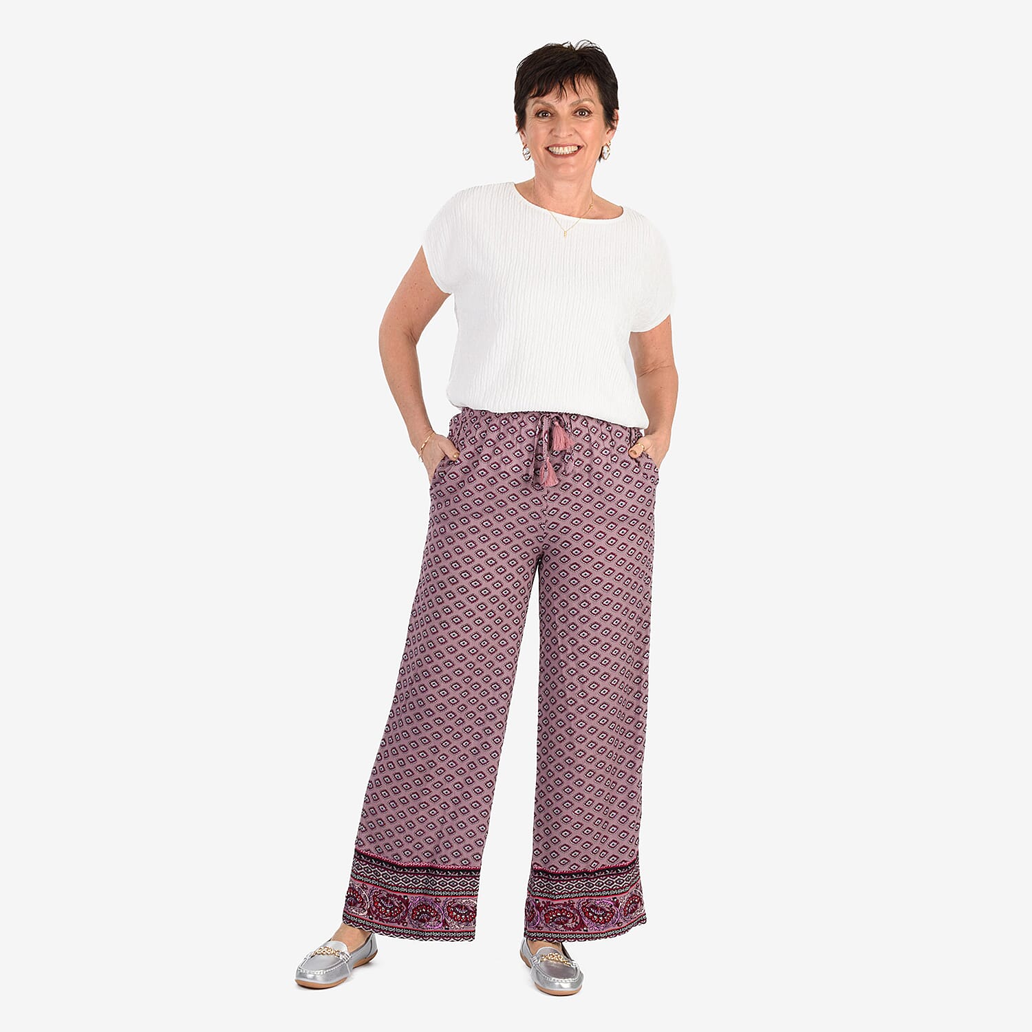 & Maisi Casual Printed Wide Leg Trouser