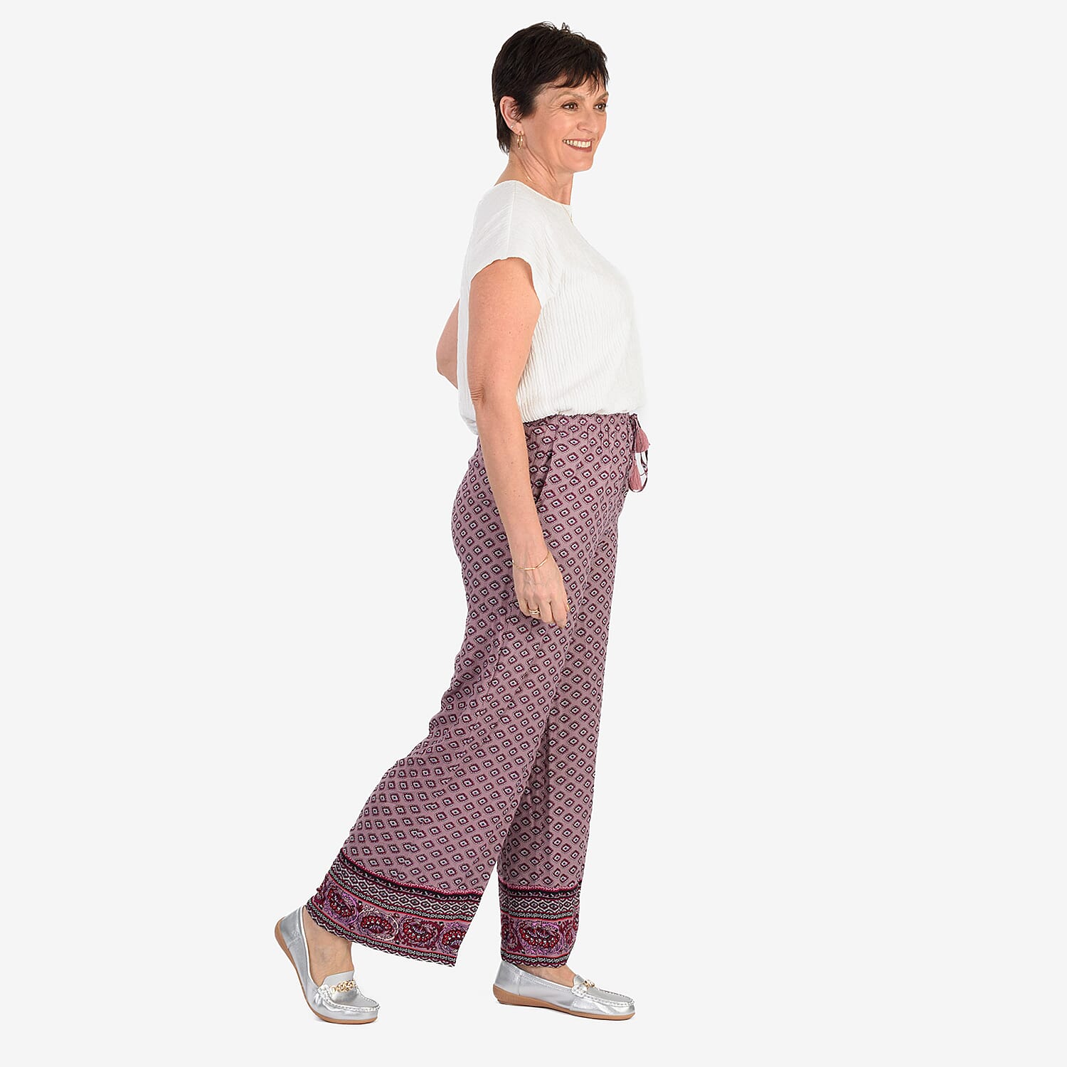 & Maisi Casual Printed Wide Leg Trouser