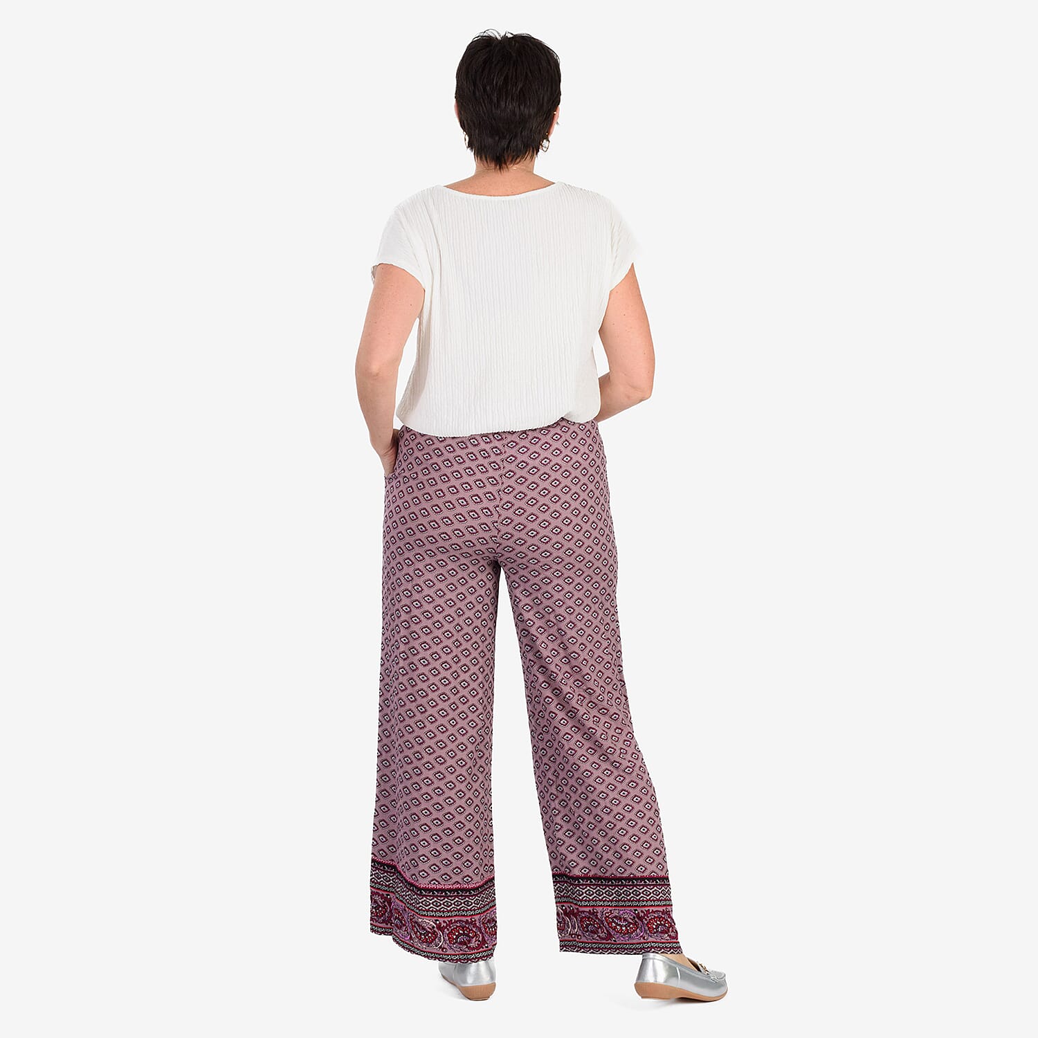 & Maisi Casual Printed Wide Leg Trouser