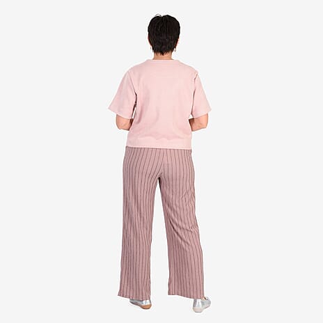 - Maisi Suede Feel Casual T-shirt (Size - M) - Pink