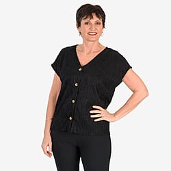 & Maisi Textured Buttoned Vest Top