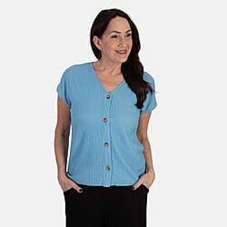 & Maisi Textured Buttoned Vest Top