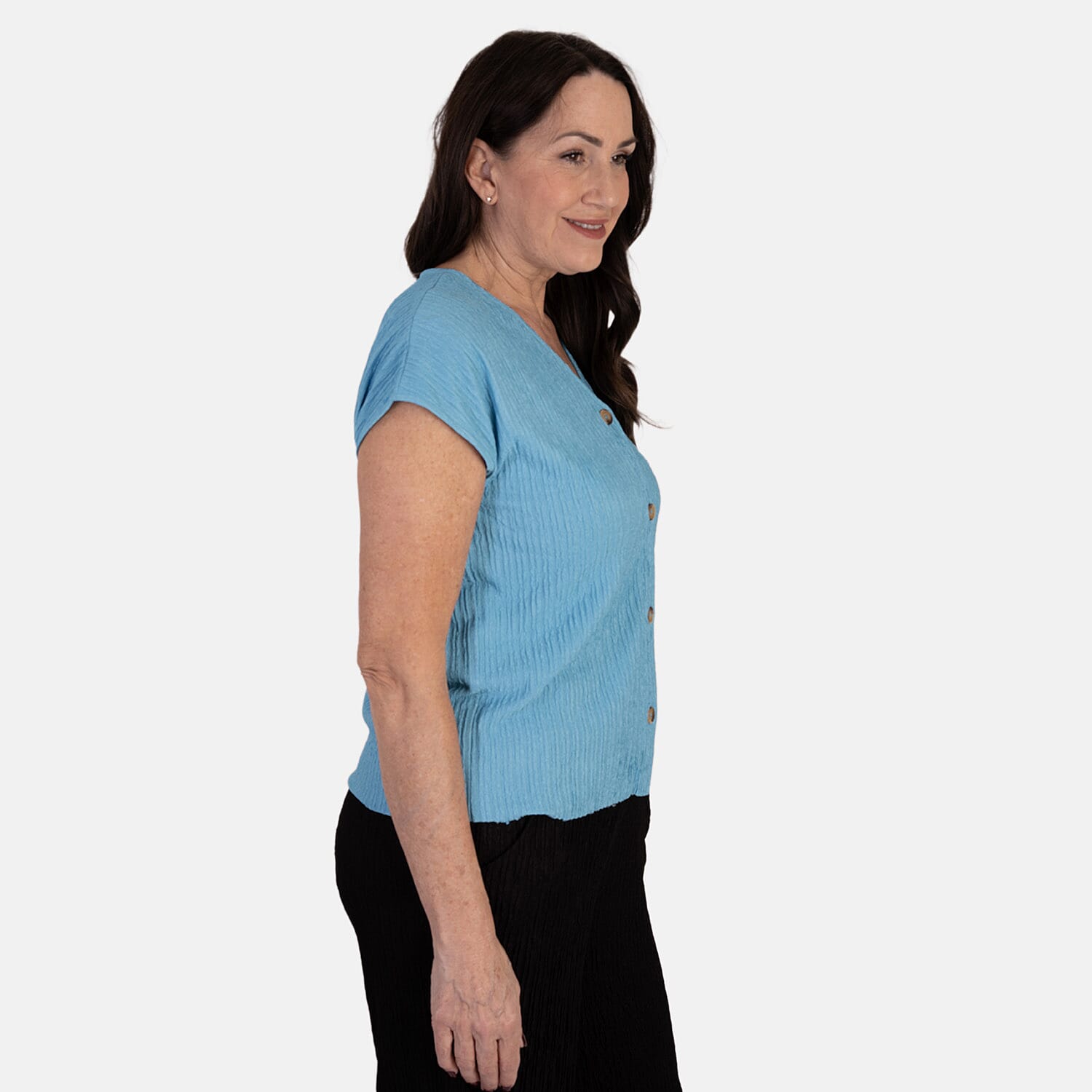 & Maisi Textured Buttoned Vest Top