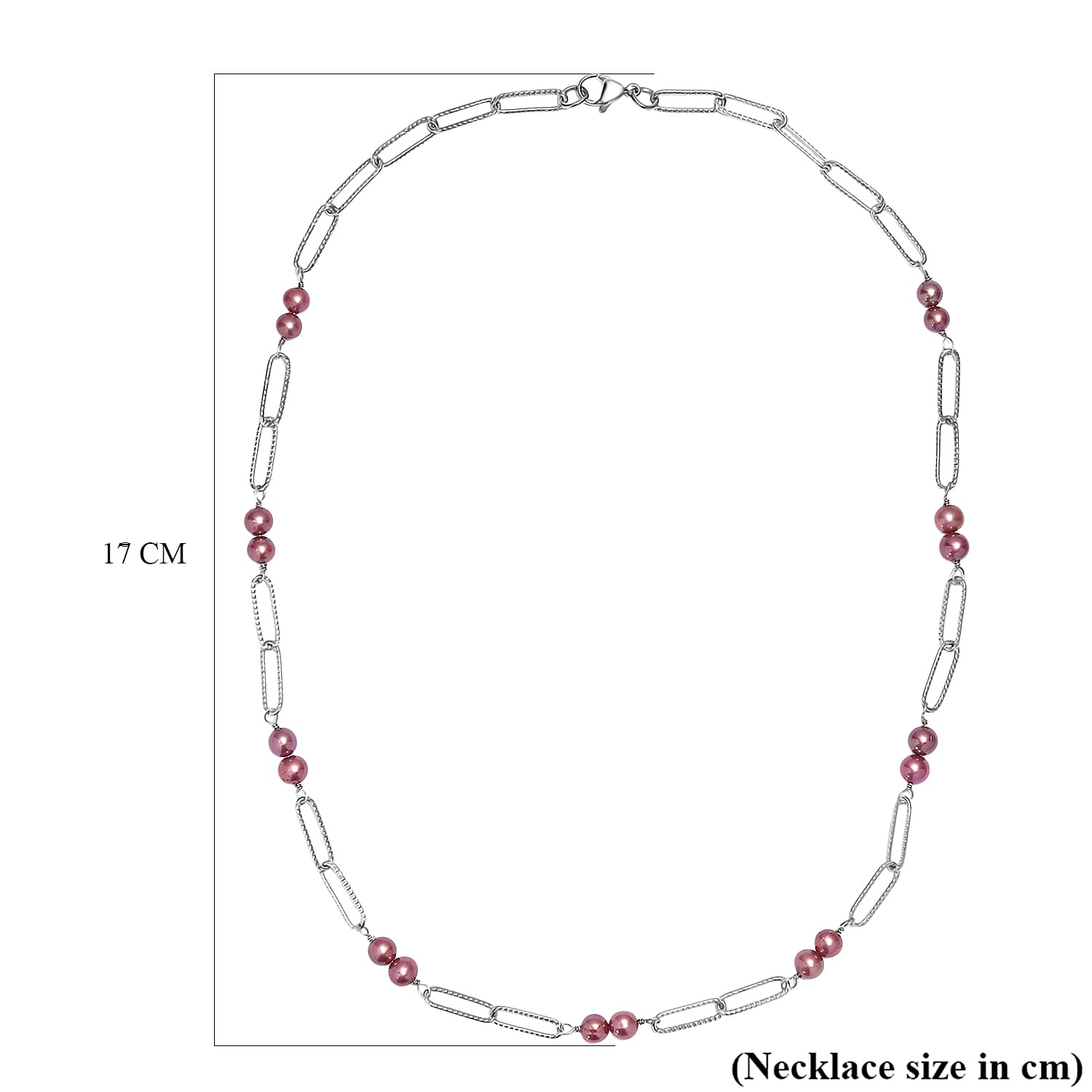 Dyed Pink Fresh Water Pearl Necklace (Size 20) with Lobster Clasp 18.00 Ct.