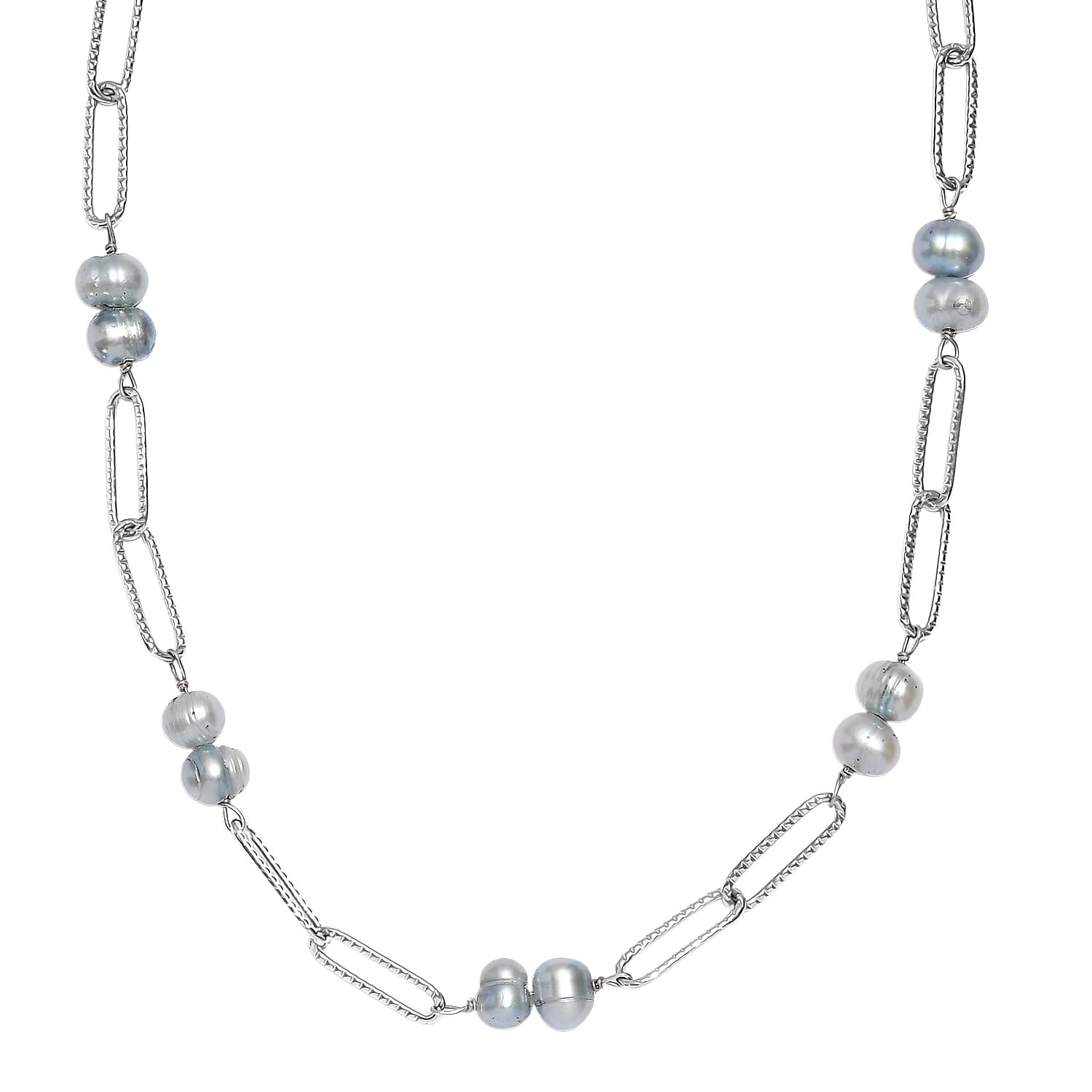 Blue Pearl Necklace (Size 20) with Lobster Clasp 18.00 Ct.