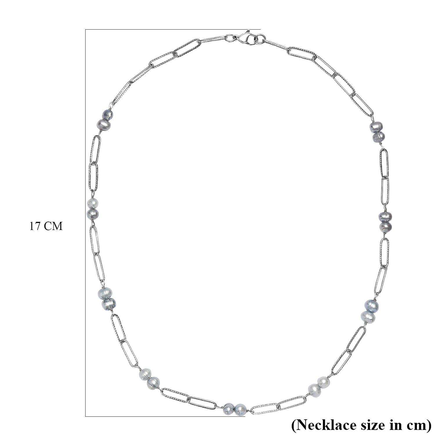 Blue Pearl Necklace (Size 20) with Lobster Clasp 18.00 Ct.