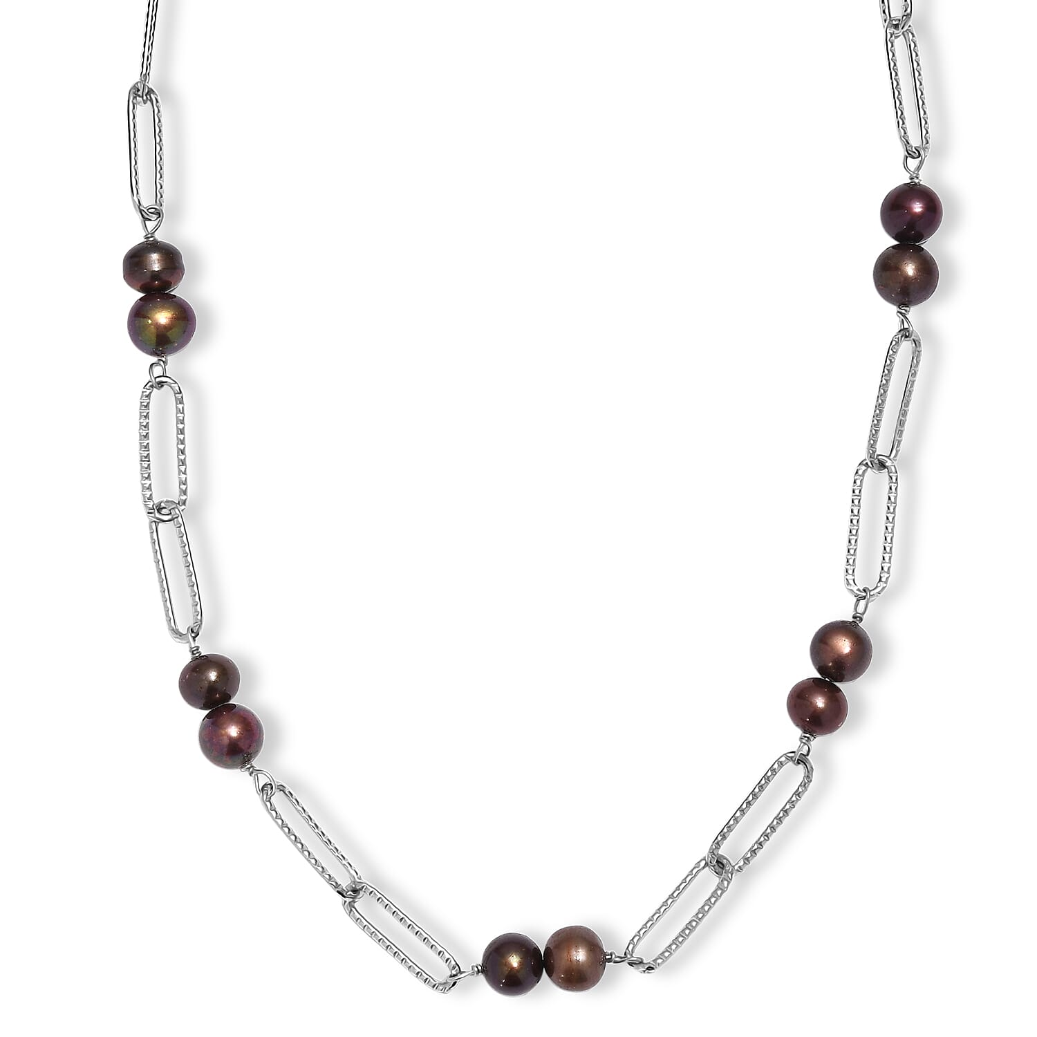 Chocolate Pearl Necklace (Size 20) with Lobster Clasp 18.00 Ct.