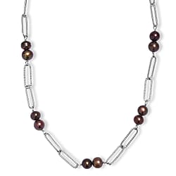 Chocolate Pearl Necklace (Size 20) with Lobster Clasp 18.00 Ct.