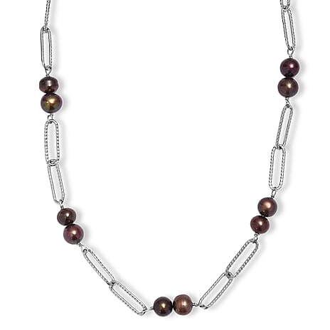 Chocolate Pearl Necklace (Size 20) with Lobster Clasp 18.00 Ct.