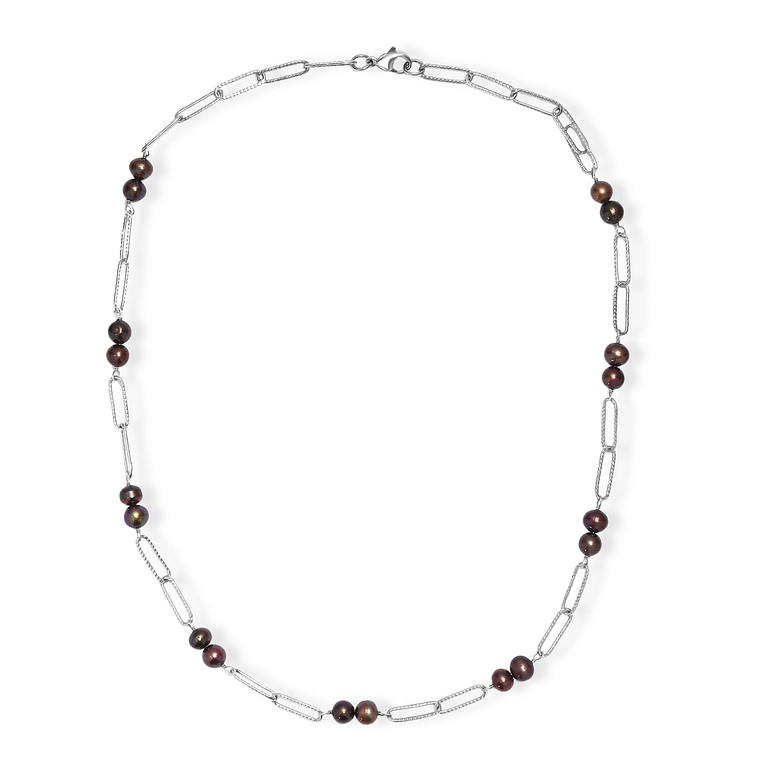 Chocolate Pearl Necklace (Size 20) with Lobster Clasp 18.00 Ct.