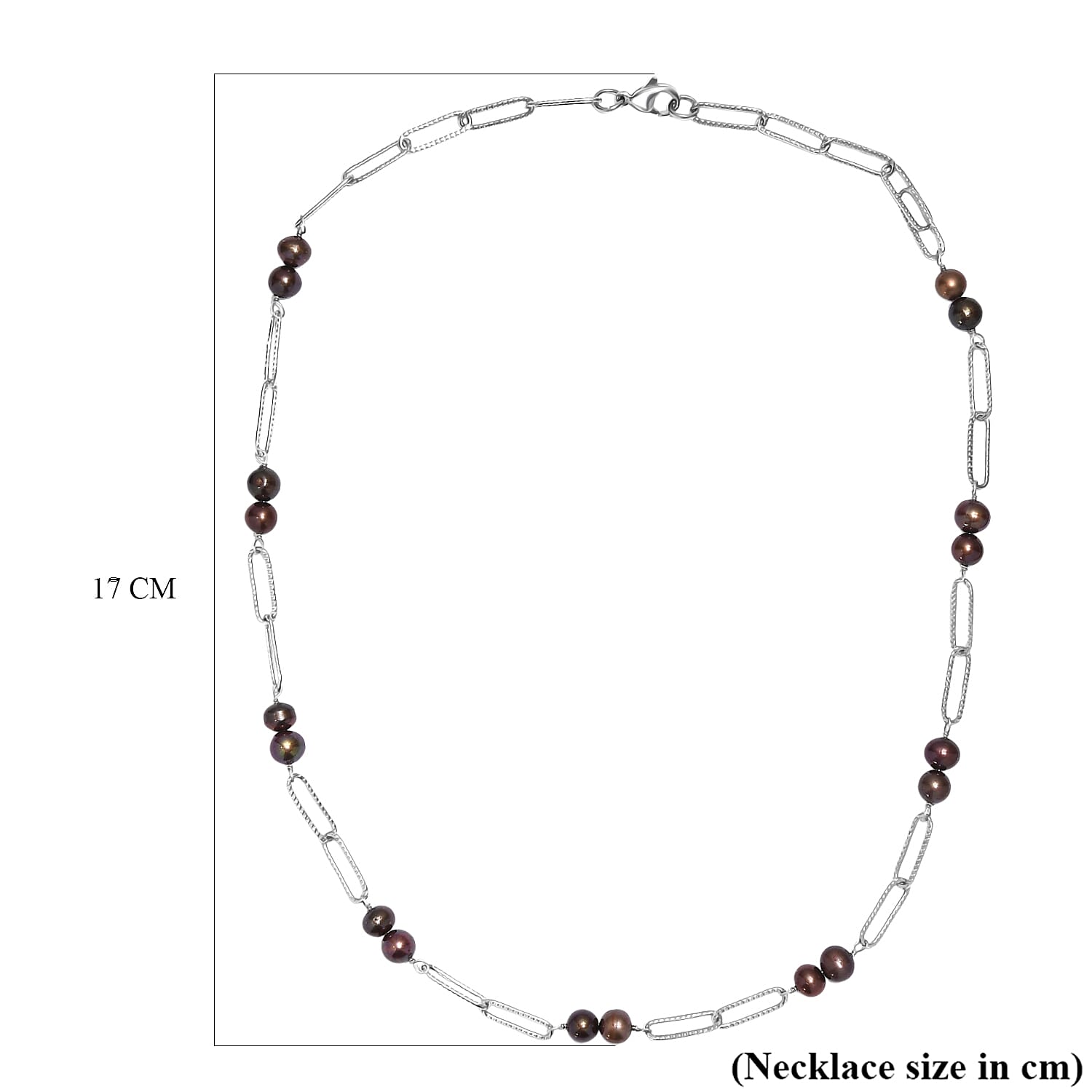 Chocolate Pearl Necklace (Size 20) with Lobster Clasp 18.00 Ct.