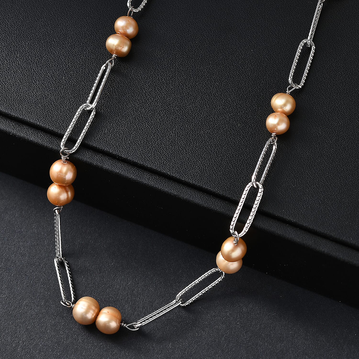 Golden Pearl Necklace (Size 20) with Lobster Clasp 18.00 Ct.