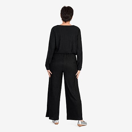 -Maisi Textured Long Sleeve Tee (Size L) - Black