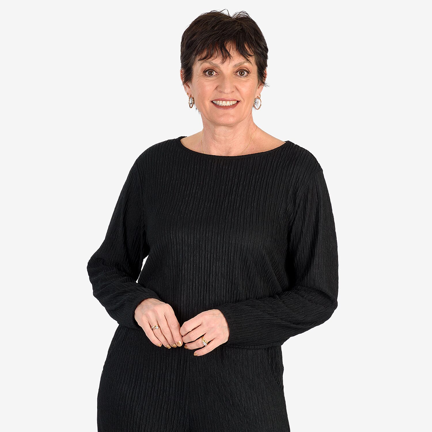 &Maisi Textured Long Sleeve Tee