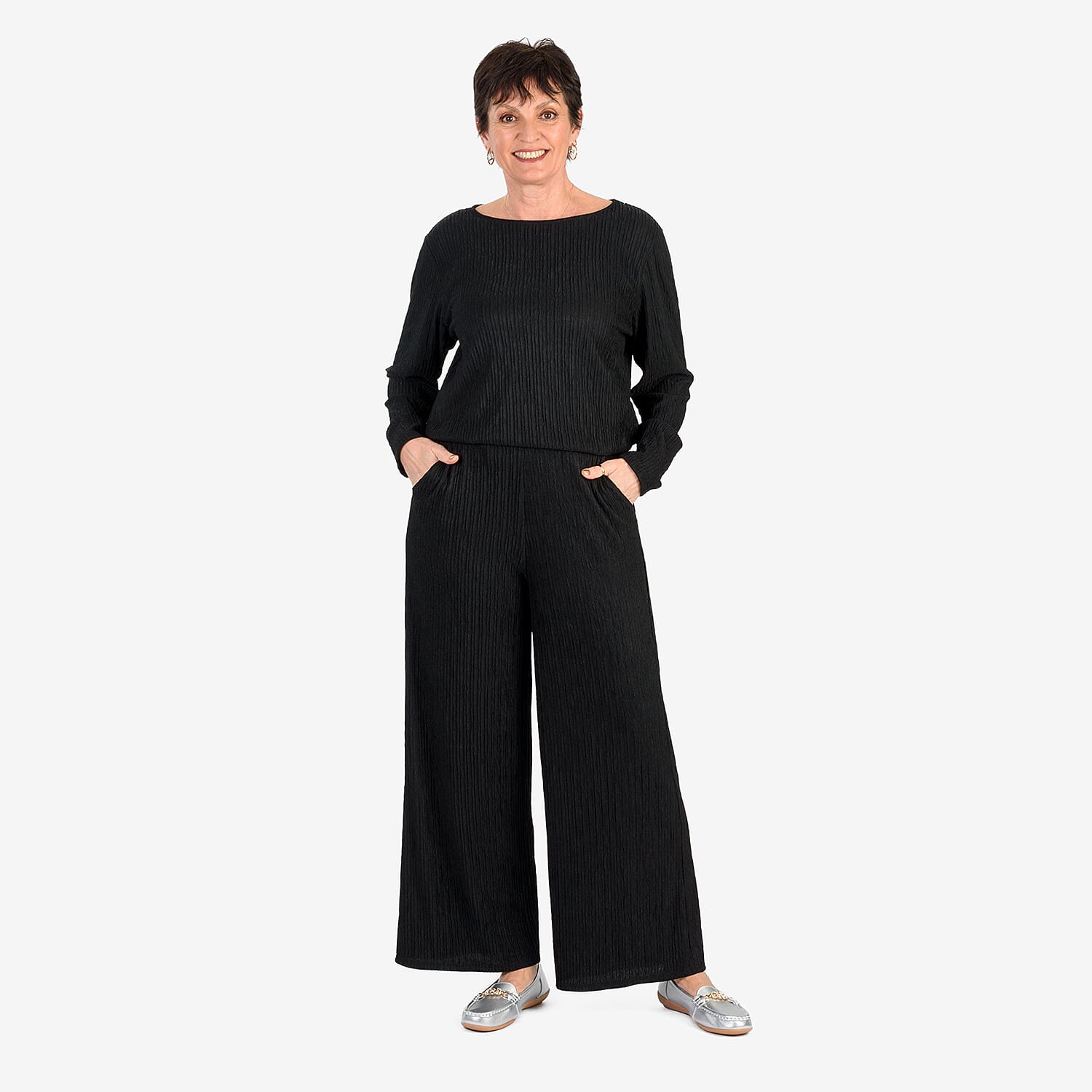 &Maisi Textured Long Sleeve Tee