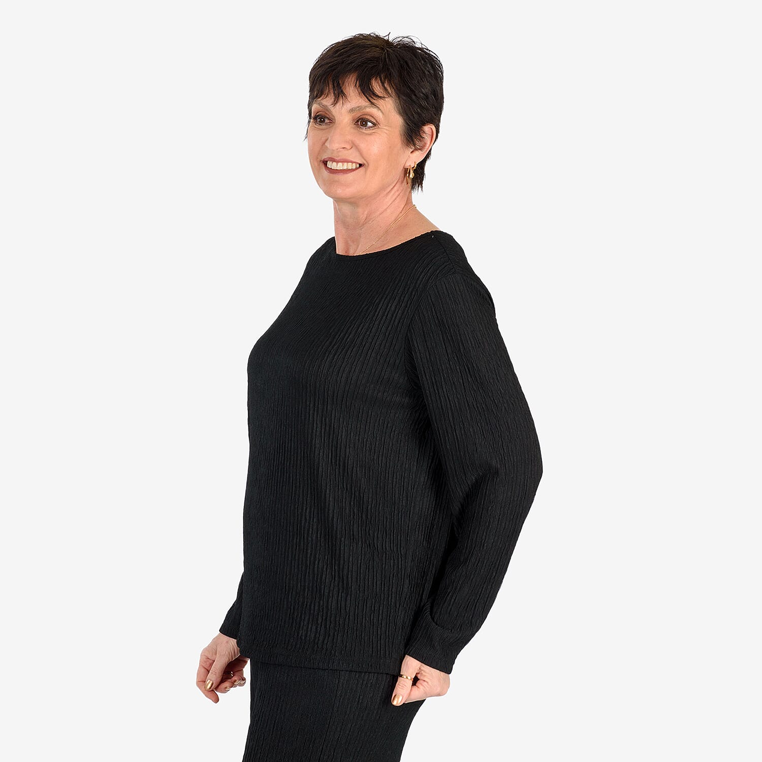 &Maisi Textured Long Sleeve Tee