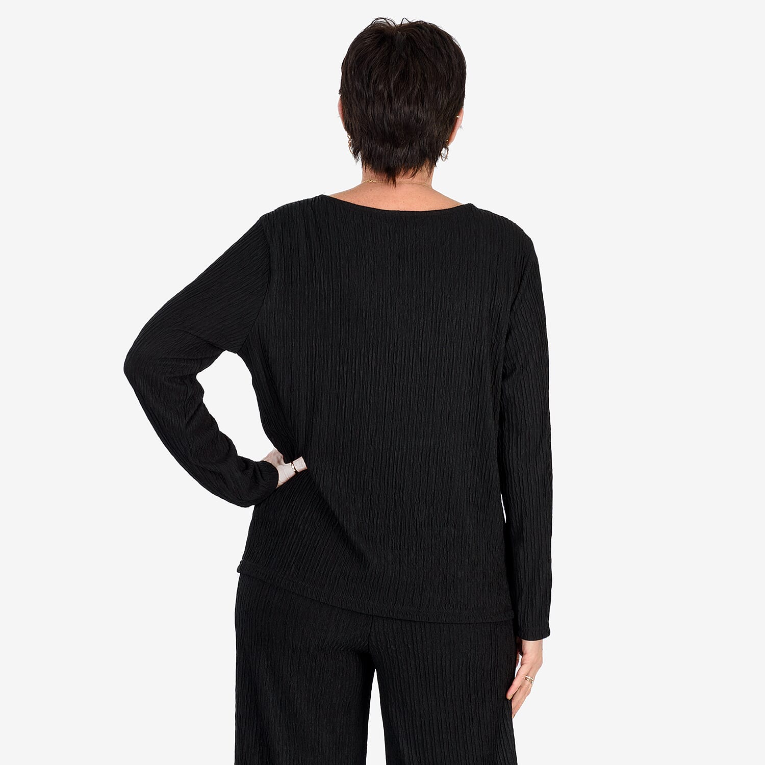 &Maisi Textured Long Sleeve Tee