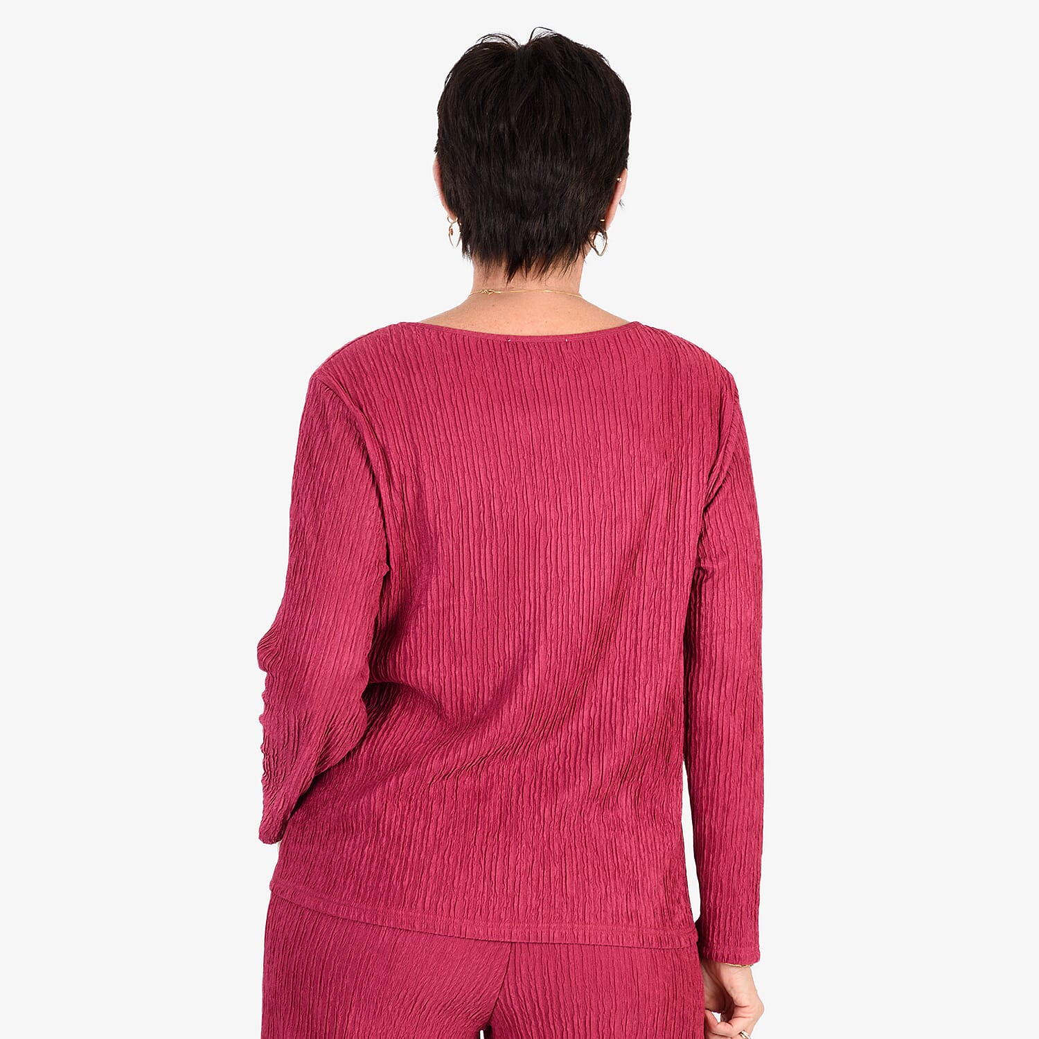 &Maisi Textured Long Sleeve Tee