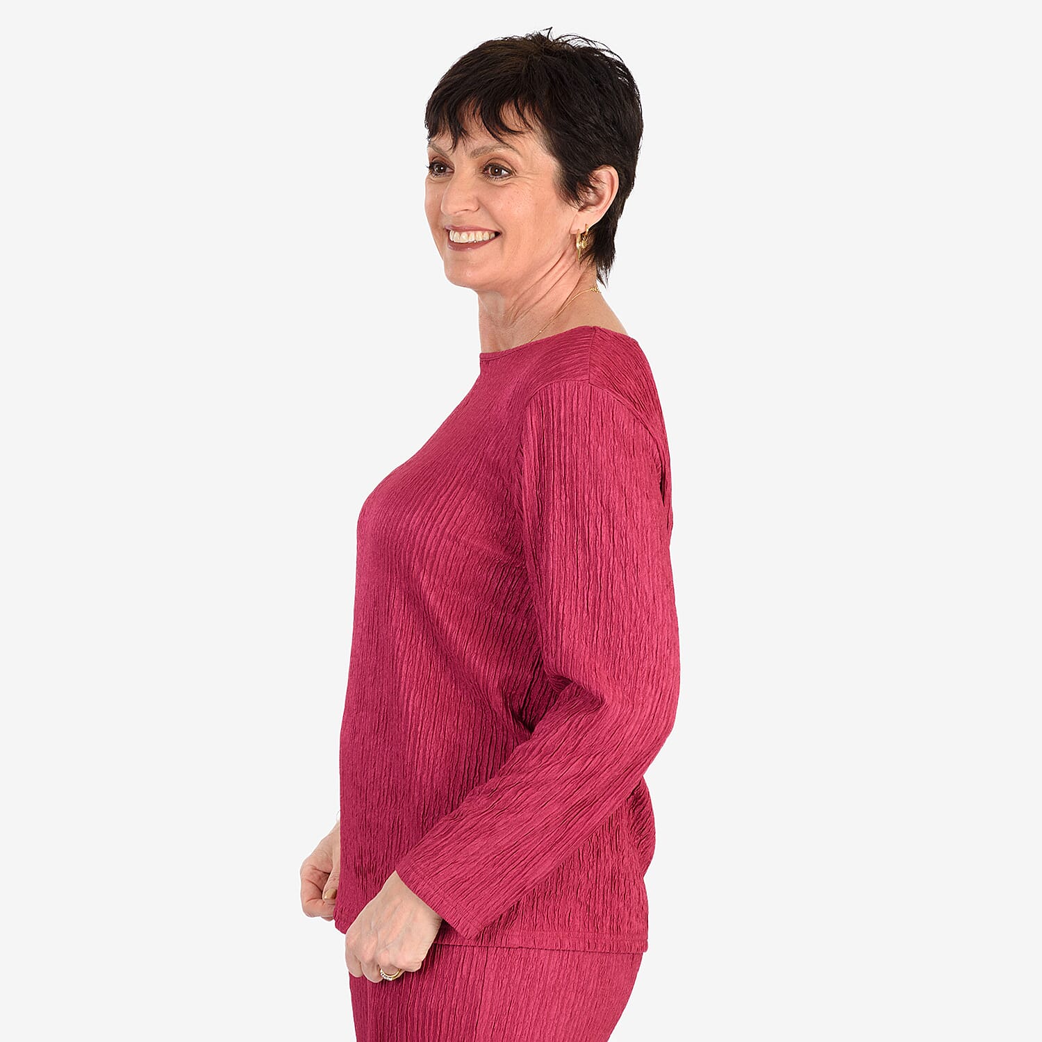 &Maisi Textured Long Sleeve Tee