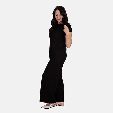 - Maisi Short Sleeve Textured Tee (Size L, 16-18) - Black