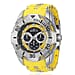 Invicta Sea Spider VH63 Japanese Quartz 10ATM Black Dial 48mm Silver Stainless Steel Case Mens Watch with Yellow Silicone Strap