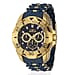 Invicta Sea Spider VH63 Japanese Quartz 10ATM Black Dial 48mm Silver Stainless Steel Case Mens Watch with Yellow Silicone Strap