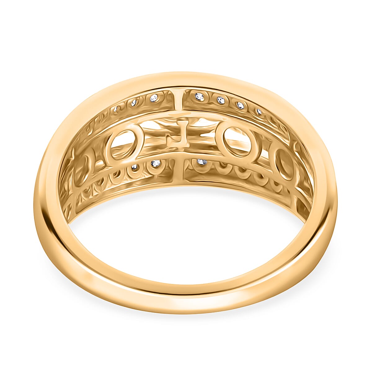 Luxuriant Lab Grown Diamond (SI-GH) Ring in 18K Vermeil Yellow Gold Plated Sterling Silver 1.24 Ct.