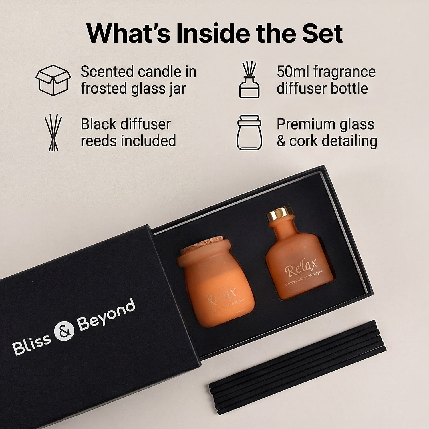 English Pear - Freesia Scented Jar Candle (50g) - Reed Diffuser (50ml) - Orange