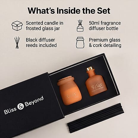 English Pear - Freesia Scented Jar Candle (50g) - Reed Diffuser (50ml) - Orange