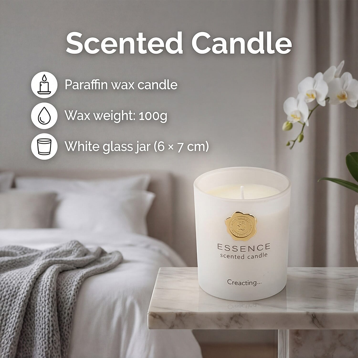 Tropical Fruit Scented Home Fragrance Set - Jar Candle (100g), Incense - Incense Spray (100ml)