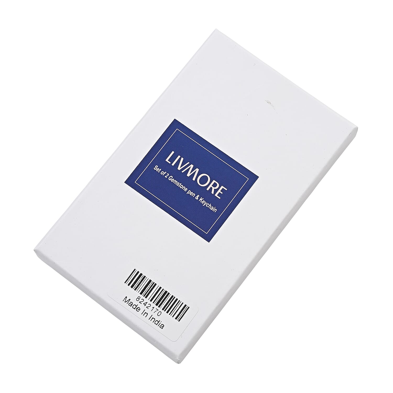 LIVMORE Luxury Set of 2 Sodalite Filled Pens With Refills and 2 Amethyst Filled Key Chains- Charms