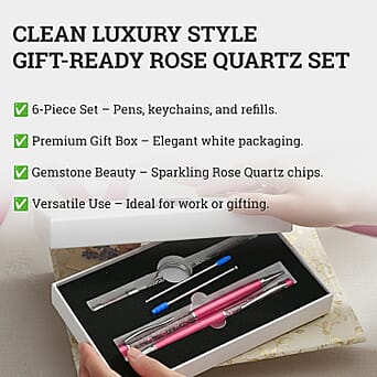 https://tjcuk.sirv.com/Products/82/5/8256416/LIVMORE-Rose-Quarts-Gemstone-Pen-Set-with-2-Keychains-2-Refills-Pink_8256416_2.jpg?w=342&h=342