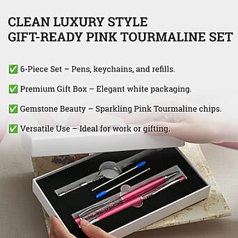 https://tjcuk.sirv.com/Products/82/5/8256417/LIVMORE-Tourmuline-Gemstone-Pen-Set-with-2-Keychains-2-Refills-Pink_8256417_2.jpg?w=342&h=342