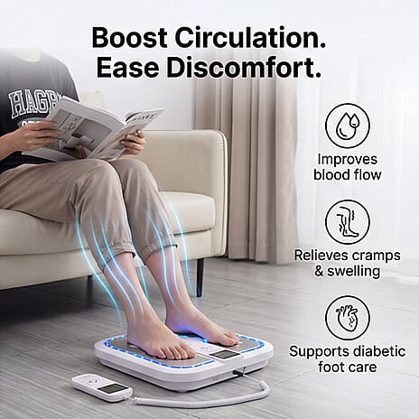 Bliss - Beyond Tens - EMS Foot Circulation Device - Including Electrodes, Infrawave Far Infrared Red Heat, 3 Temperatures, 16 Intensities, Built In Music Therapy and Digital Control System
