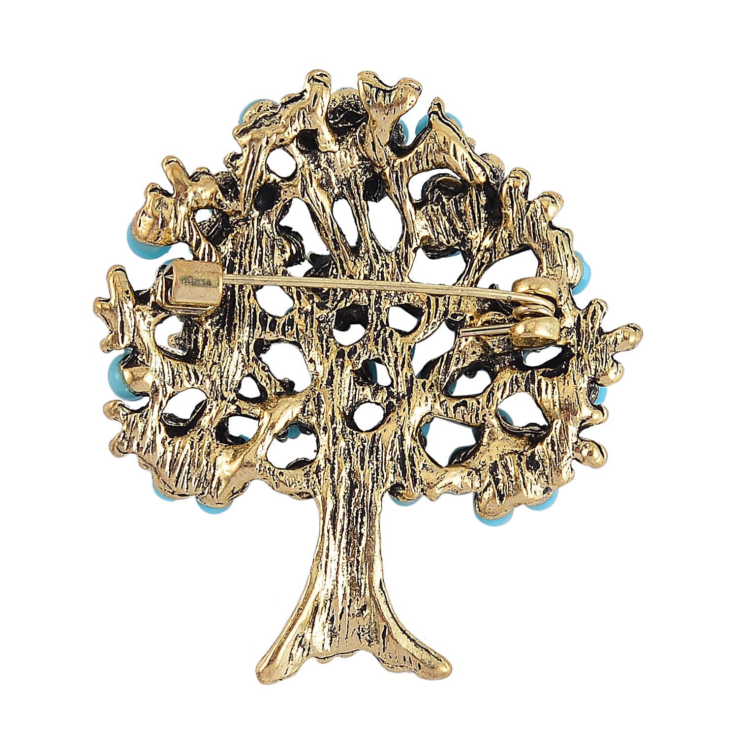 Austrian Blue Crystal Tree Brooch