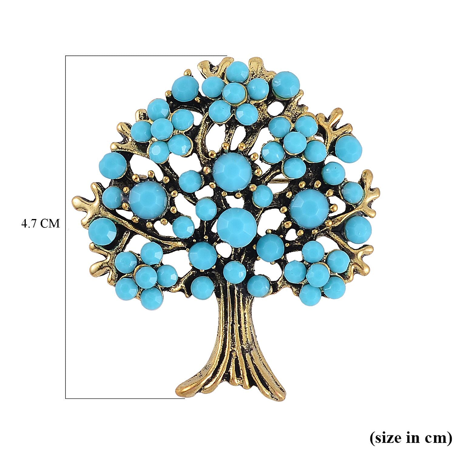 Austrian Blue Crystal Tree Brooch