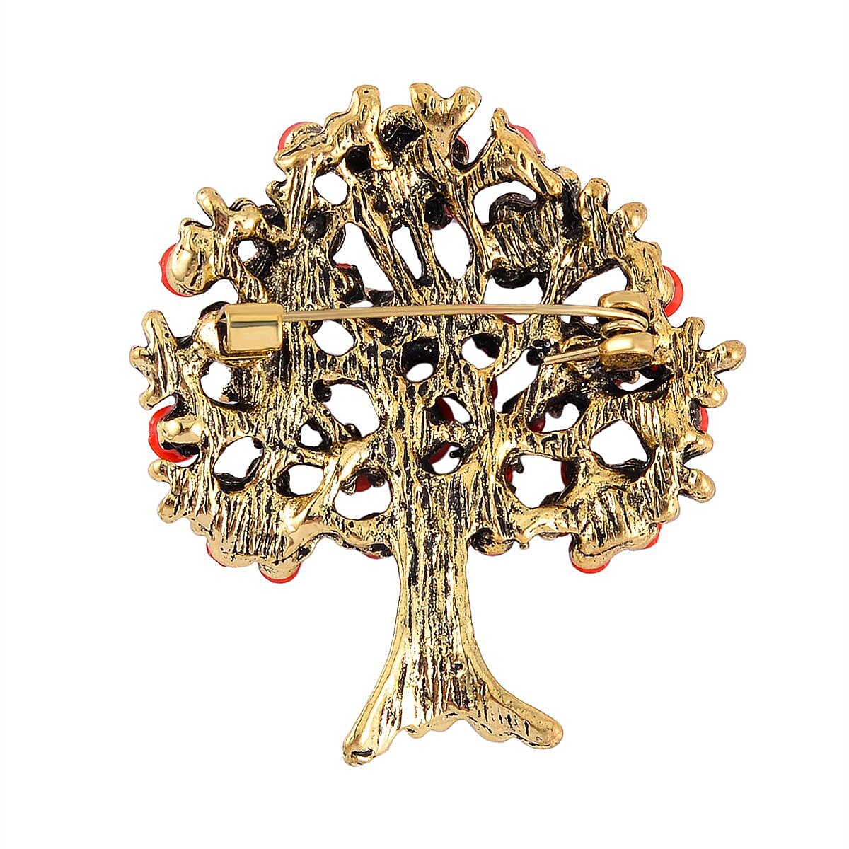 Austrian White Crystal Tree Brooch