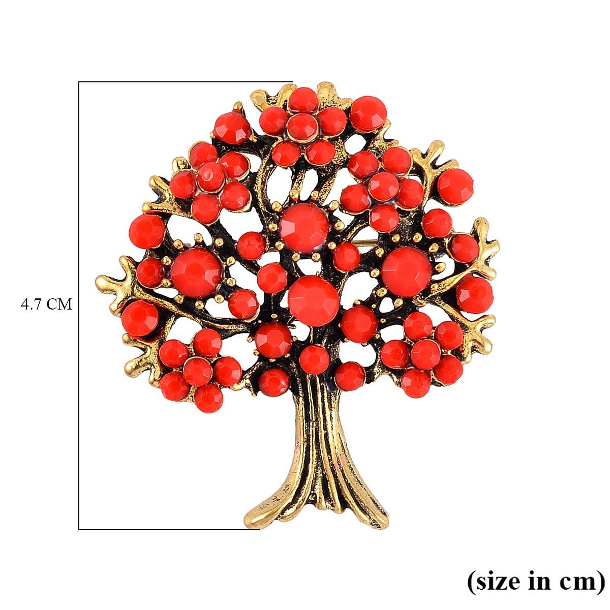 Austrian White Crystal Tree Brooch