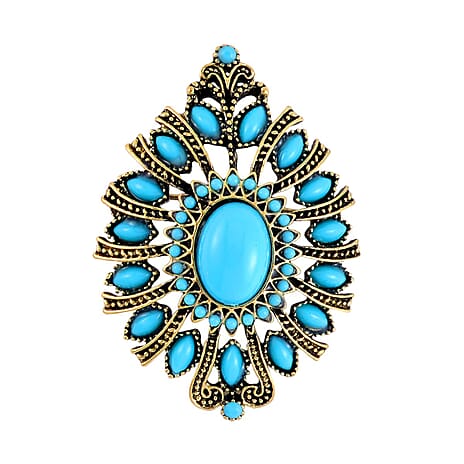 Blue Howlite & Resin Brooch Cum Pendant 3.01 Ct.