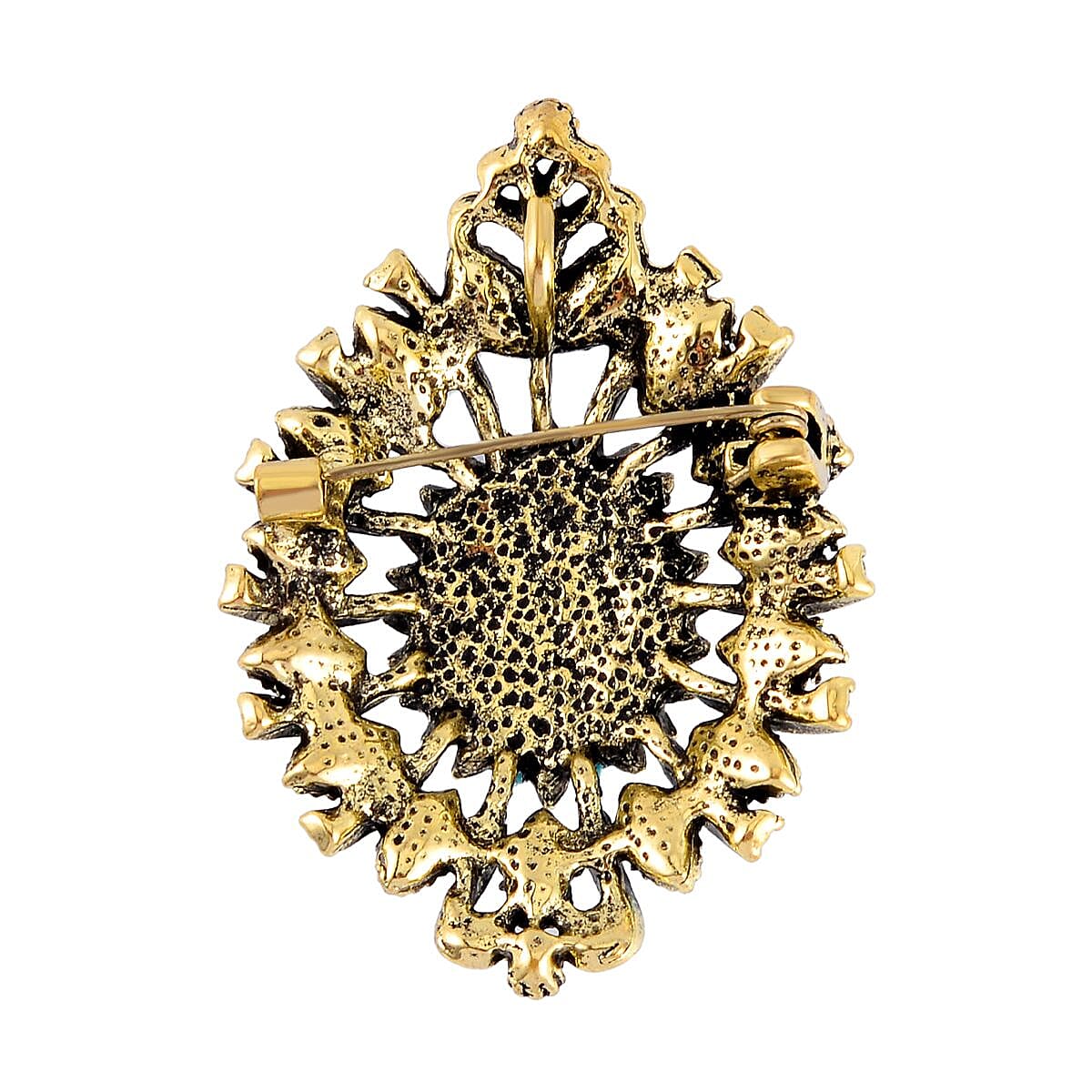 Blue Howlite & Resin Brooch Cum Pendant 3.01 Ct.