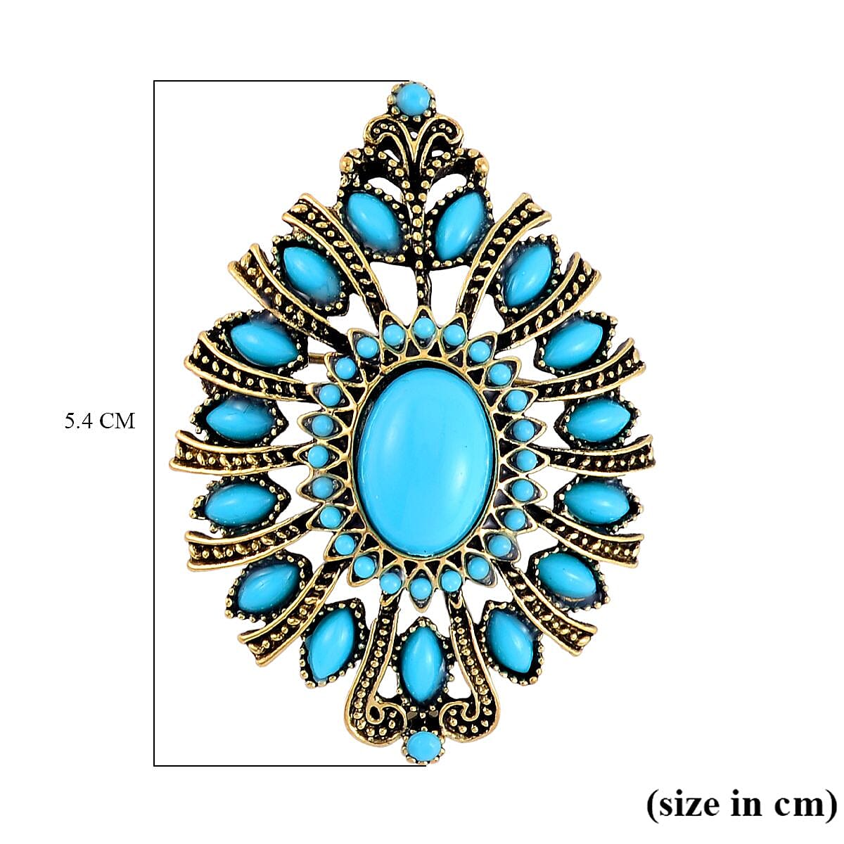 Blue Howlite & Resin Brooch Cum Pendant 3.01 Ct.