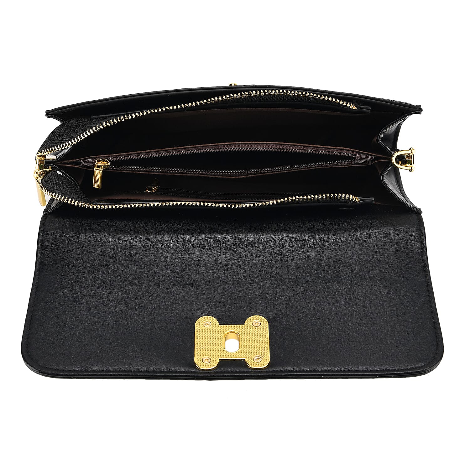 Snake Print Two-Tone Wallet Crossbody Bag with Chain Strap - Multicolour