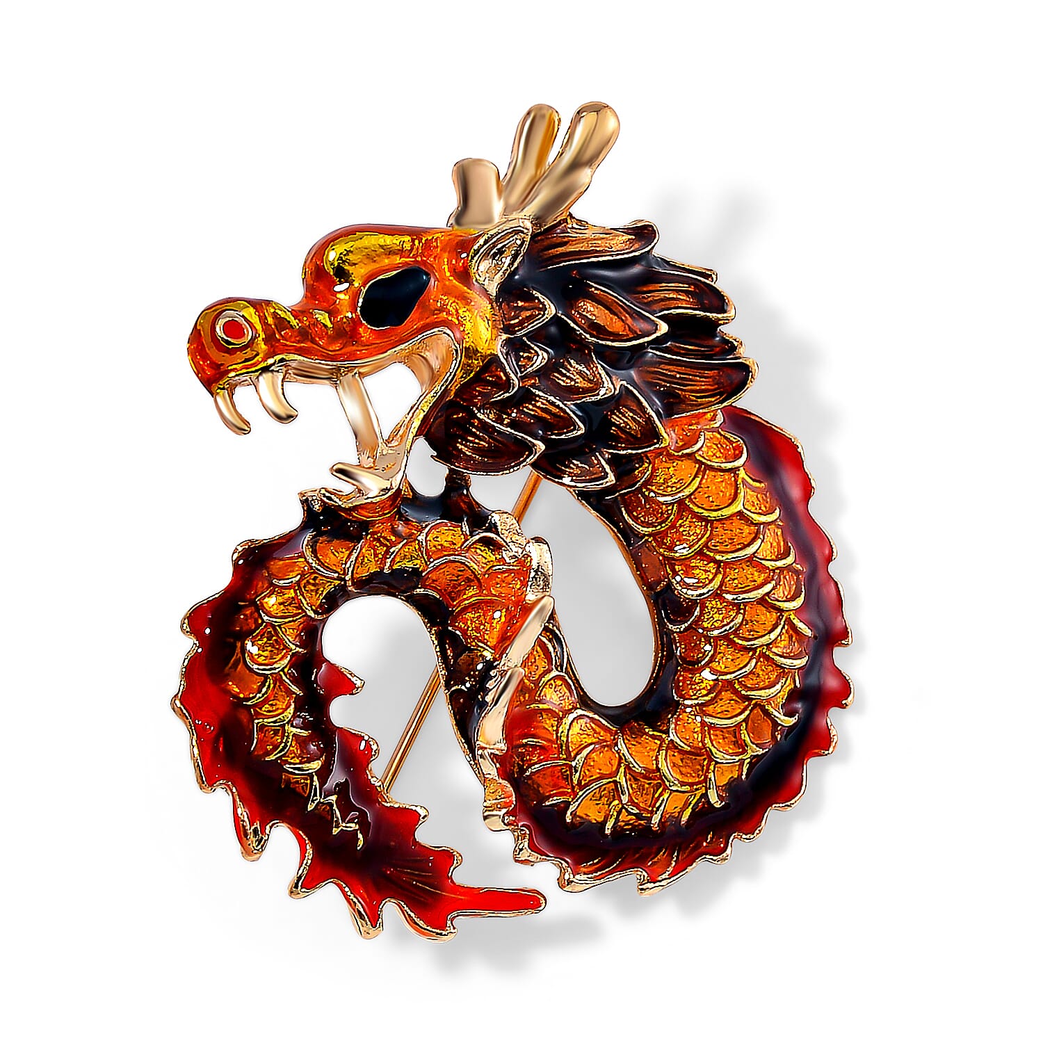 Yellow Gold Plated Dragon Brooch