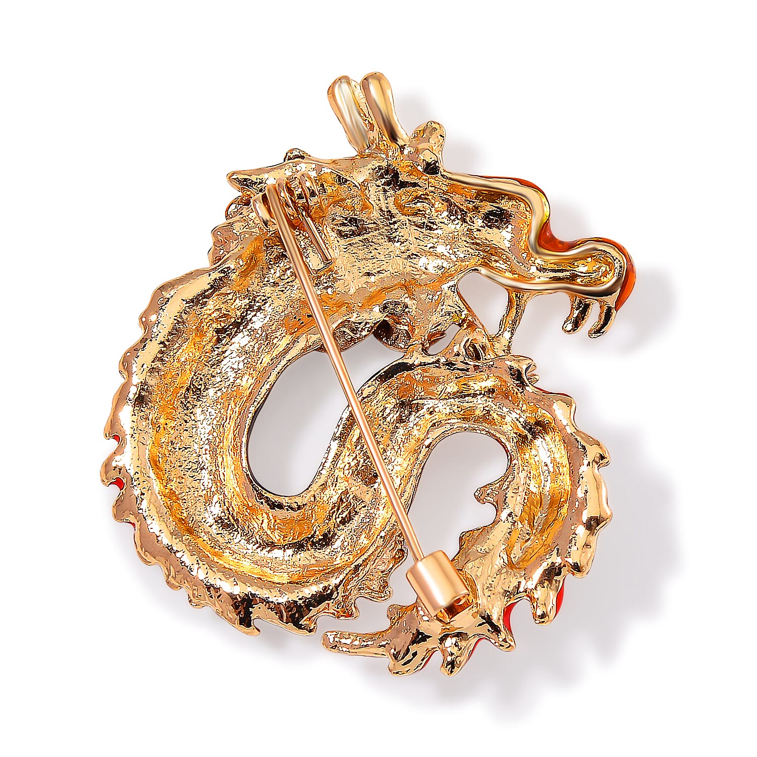 Yellow Gold Plated Dragon Brooch