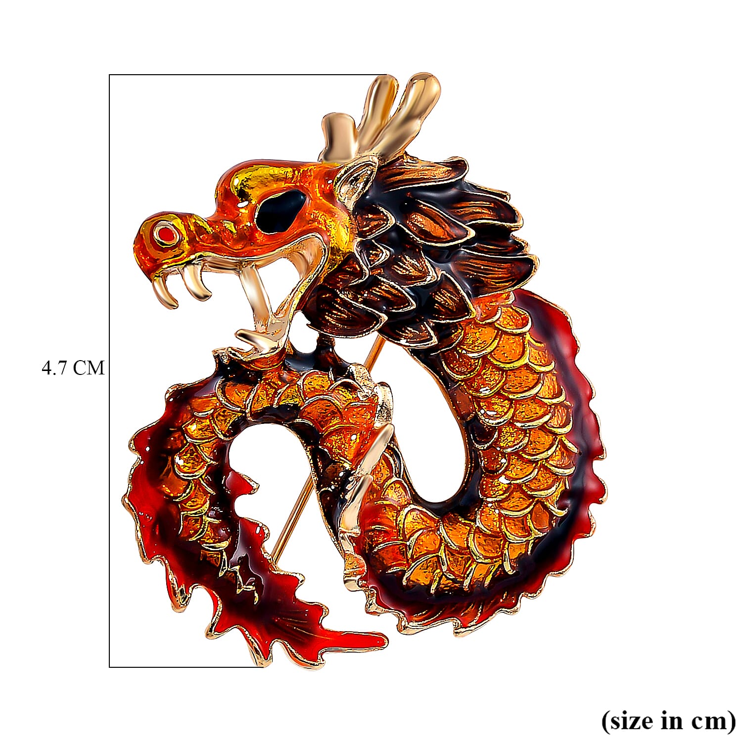 Yellow Gold Plated Dragon Brooch