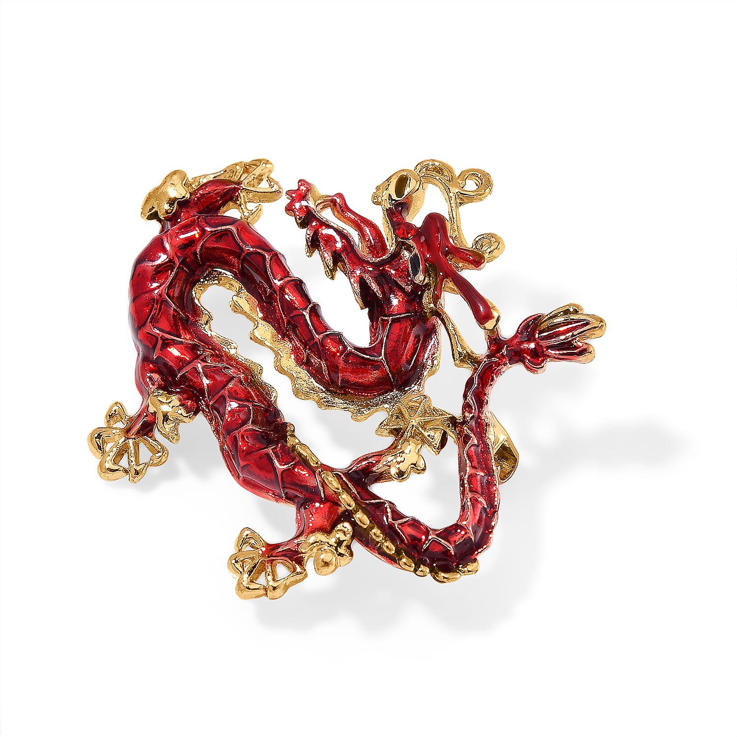 Yellow Gold Plated Dragon Brooch